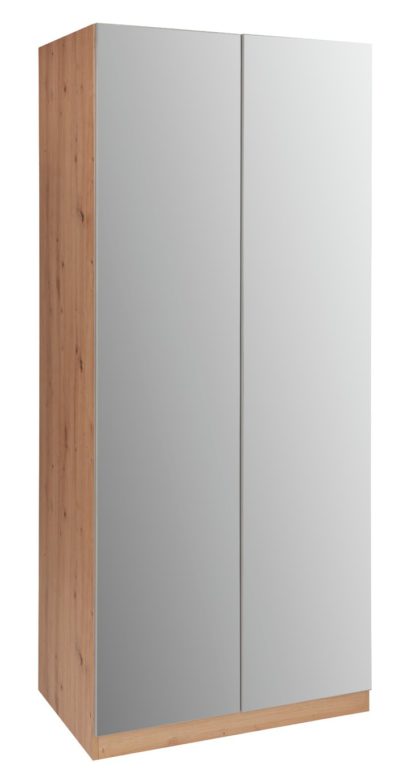 An Image of Habitat Munich 2 Door Wardrobe - Oak Effect