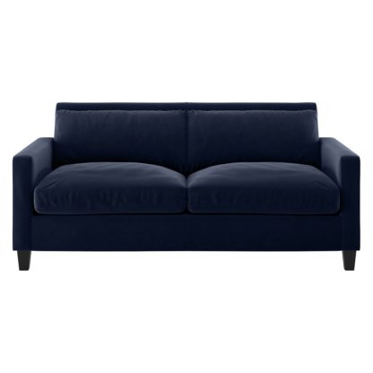 An Image of Habitat Chester 2 Seater Velvet Sofa - Dark Blue