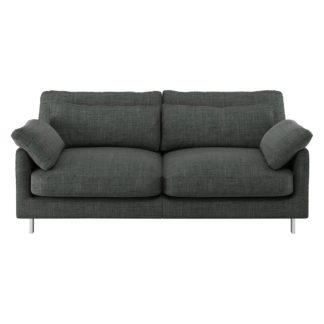 An Image of Habitat Cuscino 2 Seater Fabric Sofa - Charcoal