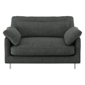 An Image of Habitat Cuscino Fabric Cuddle Chair - Charcoal