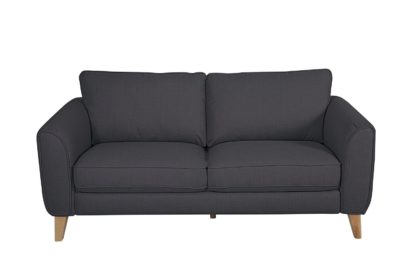 An Image of Habitat Cooper 3 Seater Fabric Sofa - Charcoal