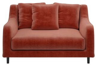 An Image of Habitat Swift Velvet Cuddle Chair - Orange