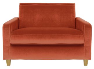 An Image of Habitat Chester Velvet Cuddle Chair - Orange