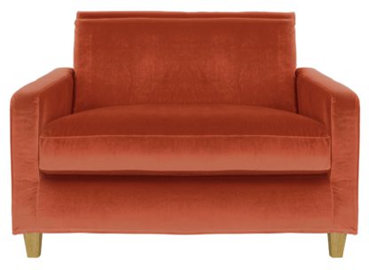 An Image of Habitat Chester Velvet Cuddle Chair - Orange