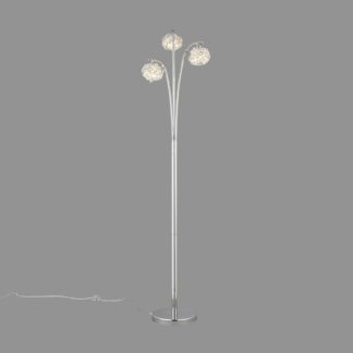 An Image of Cecilie 3 Arm Chrome Floor Lamp Chrome