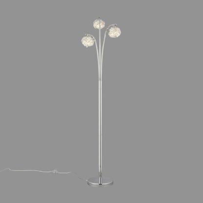 An Image of Cecilie 3 Arm Chrome Floor Lamp Chrome