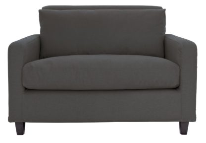 An Image of Habitat Chester Fabric Cuddle Chair - Charcoal