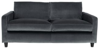 An Image of Habitat Chester 2 Seater Velvet Sofa - Dark Grey