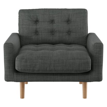 An Image of Habitat Fenner Charcoal Italian Woven Fabric Armchair