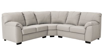 An Image of Argos Home Milano Corner Leather Sofa - Light Grey