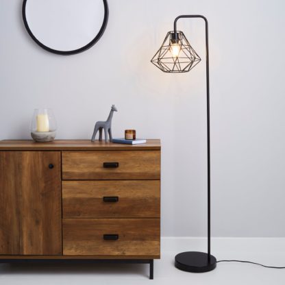 An Image of Bremen Black Floor Lamp Black