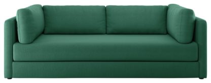 An Image of Habitat Flip 3 Seater Fabric Sofa Bed - Green