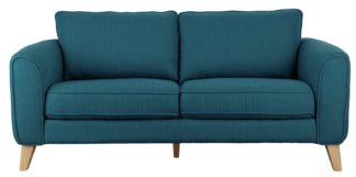 An Image of Habitat Cooper 3 Seater Fabric Sofa - Teal