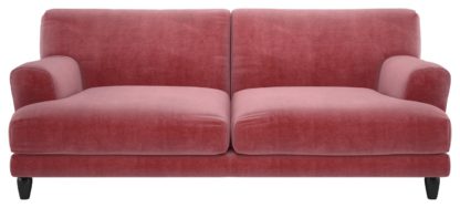 An Image of Habitat Askem 3 Seater Velvet Sofa - dusty rose