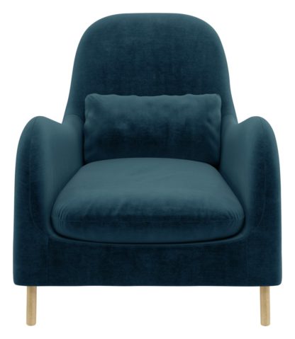 An Image of Habitat Smithfield Ink Blue Velvet Armchair