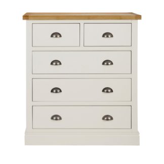 An Image of Compton Ivory 5 Drawer Chest Cream and Brown