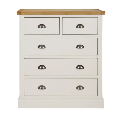 An Image of Compton Ivory 5 Drawer Chest Cream and Brown