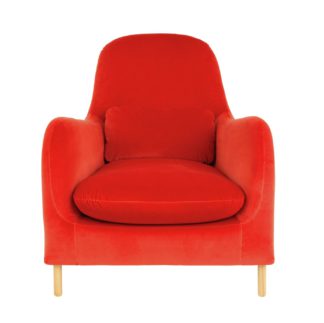 An Image of Habitat Smithfield Orange Velvet Armchair