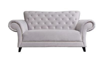 An Image of Argos Home Chelsea 2 Seater Velvet Sofa - Grey