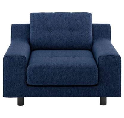An Image of Habitat Hendricks Dark Blue Fabric Armchair