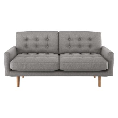 An Image of Habitat Fenner 2 Seater Fabric Sofa - Grey