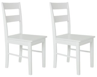 An Image of Habitat Chicago Pair of Dining Chairs - White