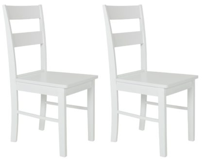 An Image of Habitat Chicago Pair of Dining Chairs - White