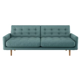 An Image of Habitat Fenner 3 Seater Fabric Sofa - Teal