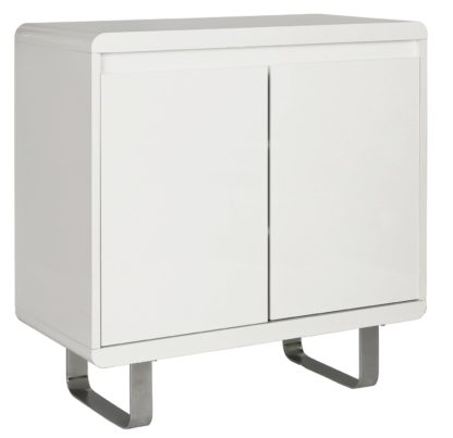 An Image of Habitat Sleigh 2 Door Sideboard - White Gloss