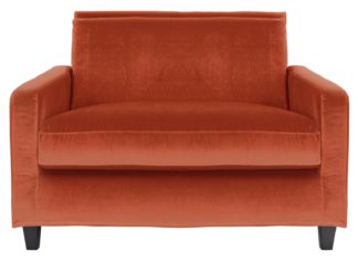 An Image of Habitat Chester Velvet Cuddle Chair - Orange