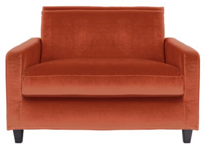 An Image of Habitat Chester Velvet Cuddle Chair - Orange