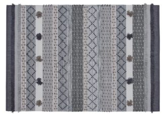 An Image of Habitat Handwoven Wool Blend Rug - 120x160cm - Grey