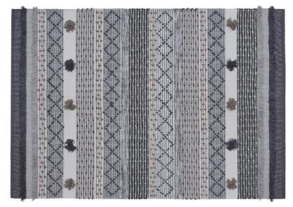 An Image of Habitat Handwoven Wool Blend Rug - 120x160cm - Grey