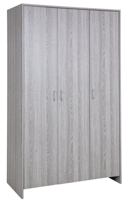 An Image of Argos Home Seville 3 Door Wardrobe - Grey Oak Effect