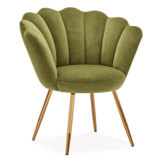 An Image of Vivian Velvet Cocktail Chair - Moss Green Green