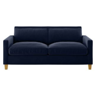 An Image of Habitat Chester 2 Seater Velvet Sofa - Dark Blue