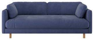 An Image of Habitat Mori 3 Seater Fabric Sofa - Blue