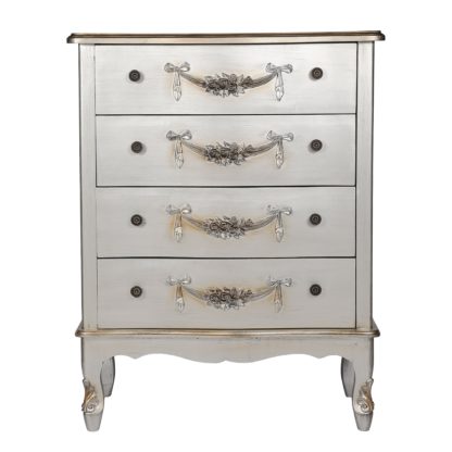 An Image of Toulouse Silver Wide 4 Drawer Chest Silver