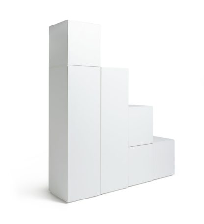 An Image of Habitat Malibu Stepped 1 Door Large Wardrobe - White