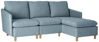 An Image of Habitat Mod Reversible Corner Fabric Sofa - Blue