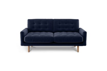 An Image of Habitat Fenner 3 Seater Velvet Sofa - Dark Grey