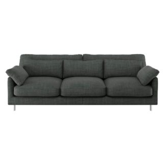 An Image of Habitat Cuscino 3 Seater Fabric Sofa - Charcoal