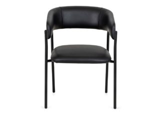 An Image of Heal's Neo Chair Black Leather Black Leg