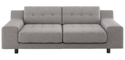 An Image of Habitat Hendricks 3 Seater Fabric Sofa - Grey