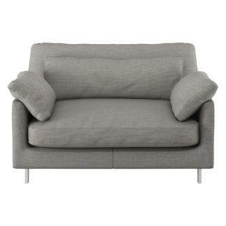 An Image of Habitat Cuscino Fabric Cuddle Chair - Light Grey