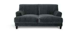 An Image of Habitat Askem 2 Seater Velvet Sofa - Dark Grey