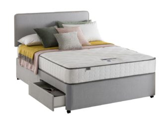 An Image of Silentnight Pavia Comfort 2 Drawer Grey Divan - Kingsize