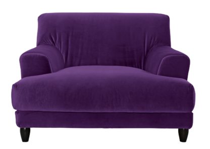 An Image of Habitat Askem Velvet Cuddle Chair - Purple