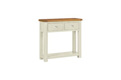 An Image of Habitat Kent 2 Drawer Console Table - Oak and Cream