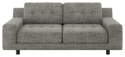 An Image of Habitat Hendricks 2 Seater Fabric Sofa - Black and White